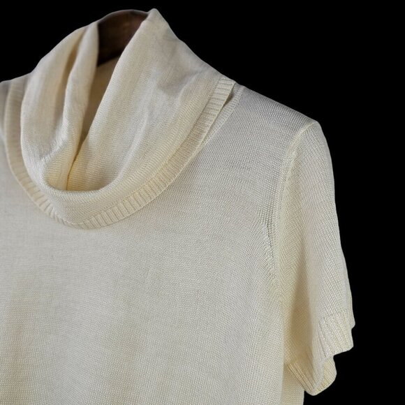 White Space Bella Via Short Slv Cowl Neck Sweater Lightweight Open Back Women 1X - Picture 3 of 8